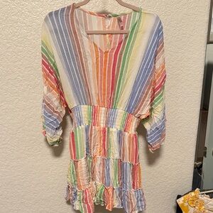 Colorful Striped Long Sleeve Dress